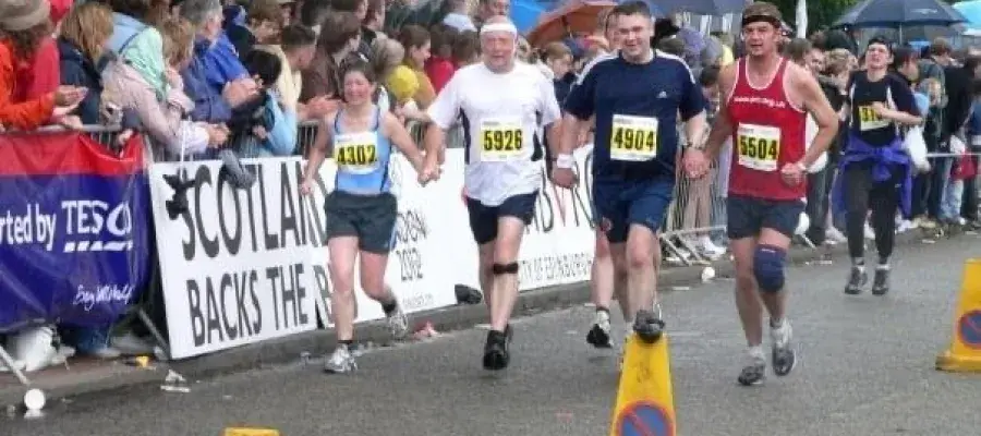 David Brook (pictured in red)