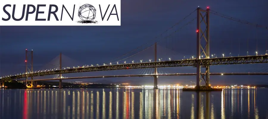 Supernova running event on the forth road bridge