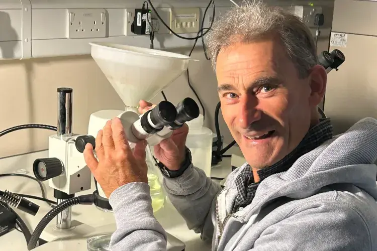 William Ash visiting the The MS Society Edinburgh Centre for MS Research at the University of Edinburgh