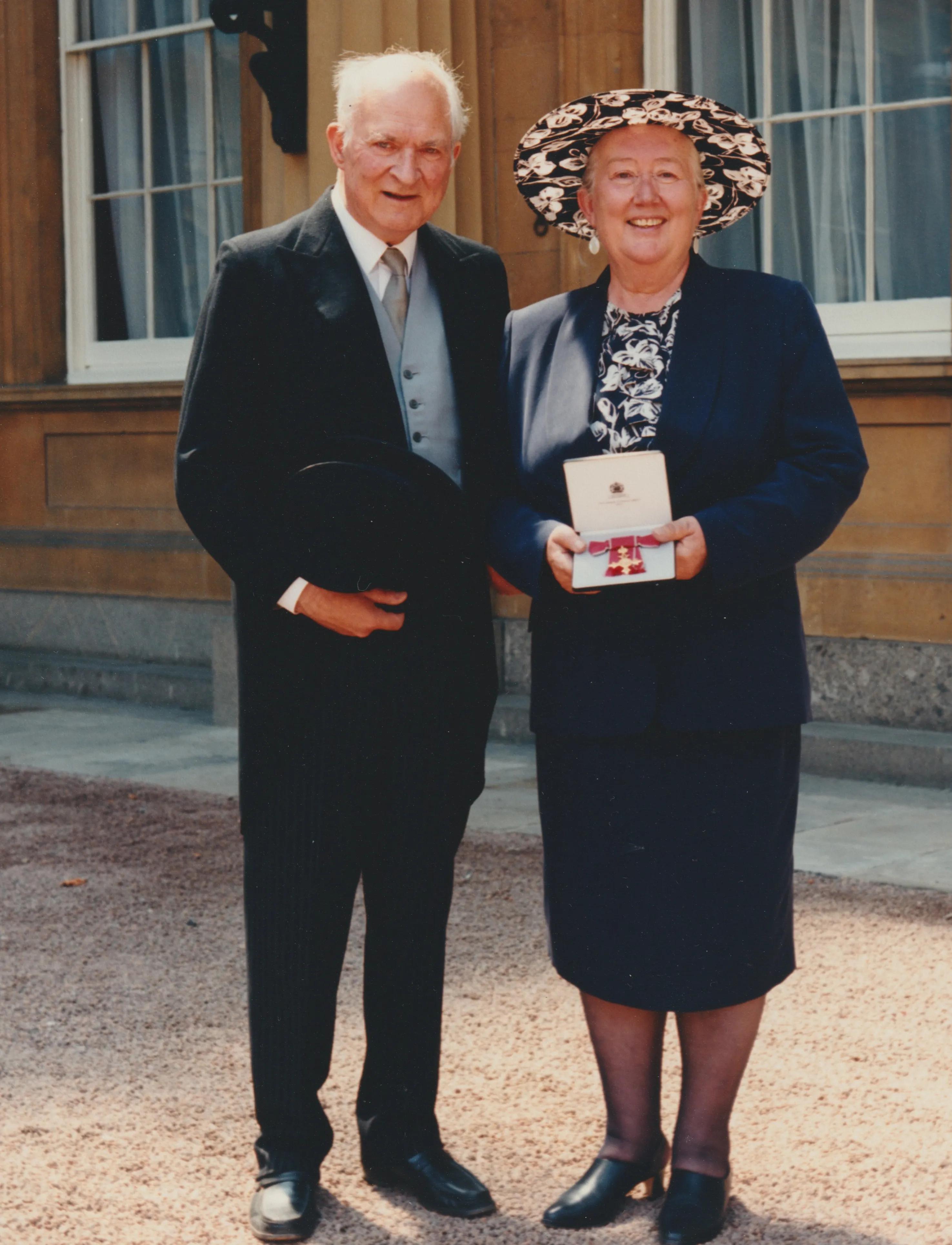Joyce Darlington at her OBE award