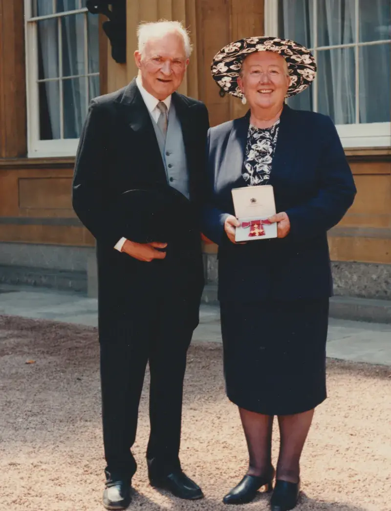 Joyce Darlington at her OBE award
