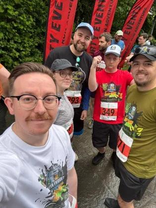 Callum with fundraising team (pictured second left) 